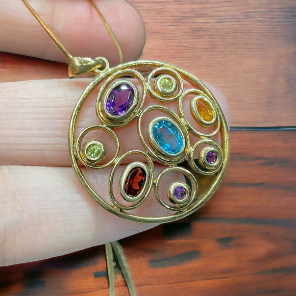 🌺Gold Vermeil & Gemstone Necklace-NWOT - Picture 7 of 10